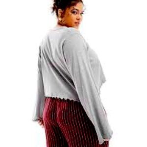 ASOS Design Gray Ribbed Top